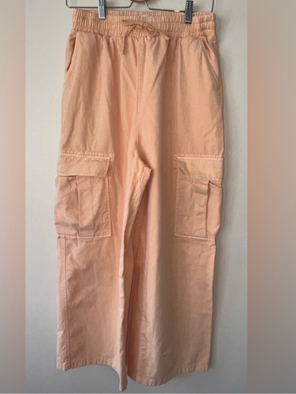Urban Outfitters Peach Wide Leg High Waist Cargo Pants